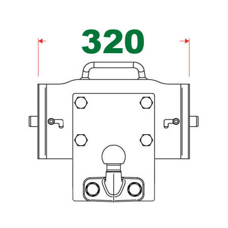 Anhängerbockweite bis 320 mm