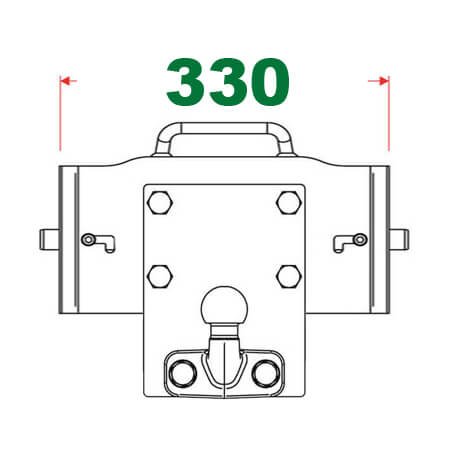 Anhängerbockweite bis 330 mm