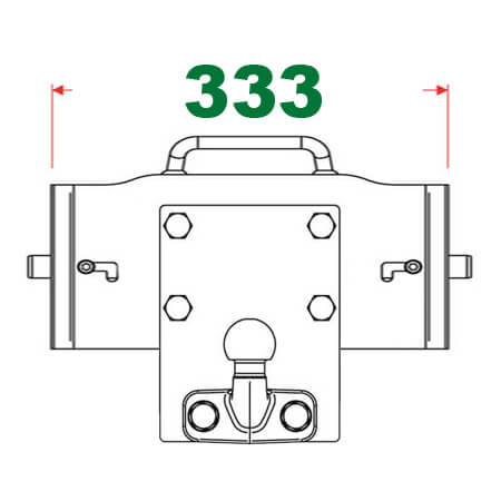 Anhängerbockweite bis 333 mm