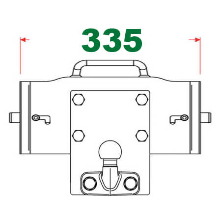 Anhängerbockweite bis 335 mm