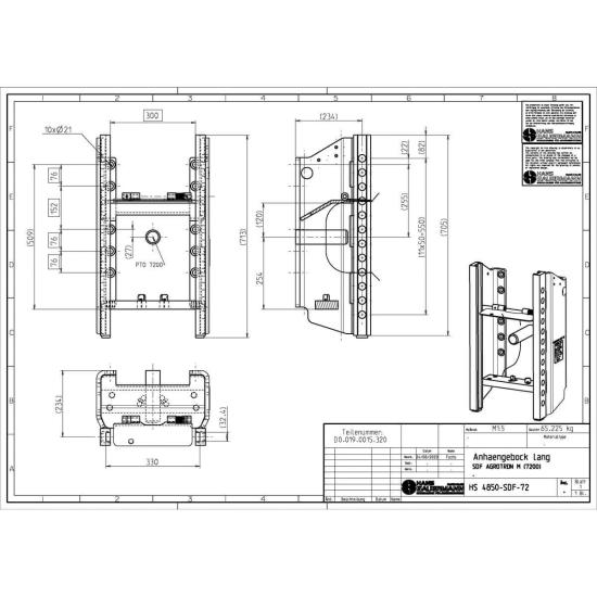 Sauermann Anhängebock HS 4850 SDF-72 | 330mm