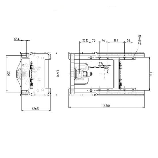 Sauermann Anhängebock 7200 Kugel HS 4825-SDF 72 | 330mm