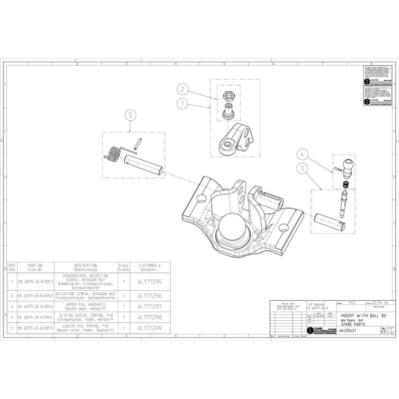 Sauermann Anhängerkupplung HS6079-JD | John Deere 3 in 1 System